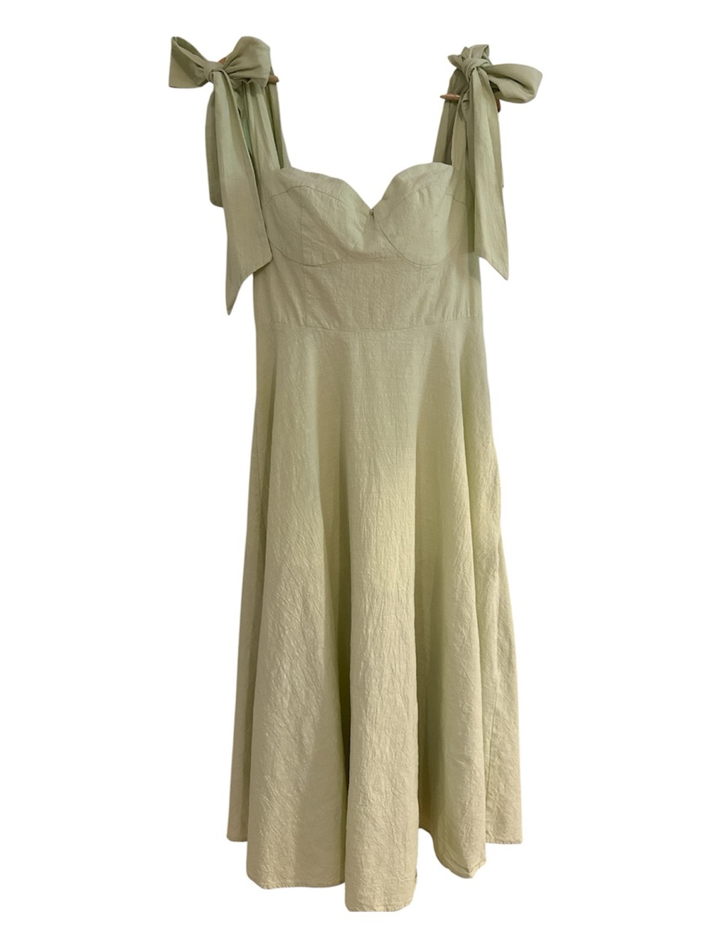 Showpo. Dress Tie-Shoulder Midi Dress in Light Sage